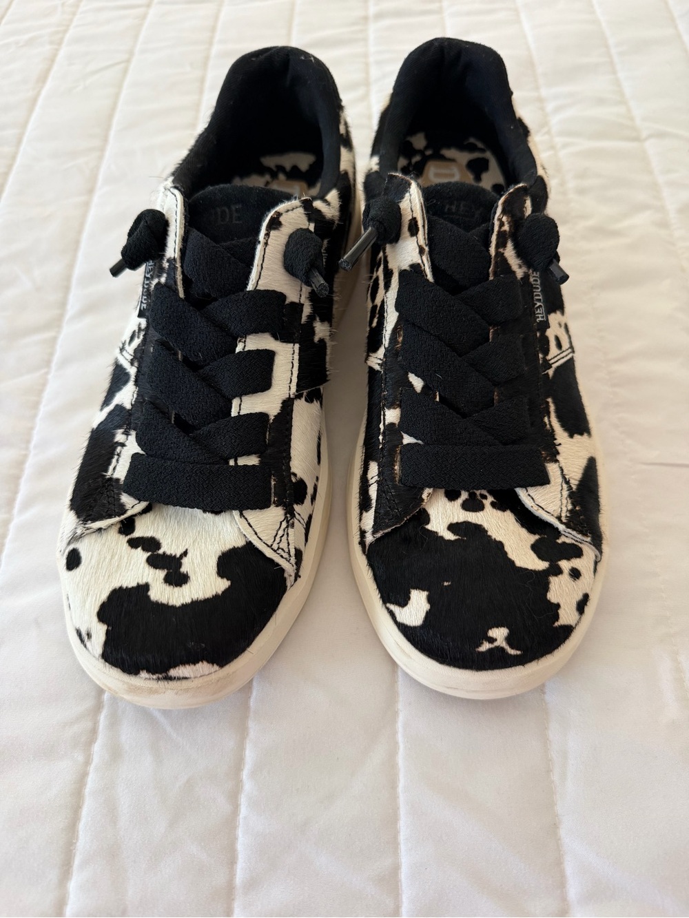 Hey Dude Karina Duo Luxe Cow Black & White Sneakers